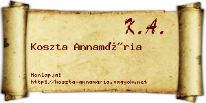Koszta Annamária névjegykártya