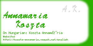 annamaria koszta business card